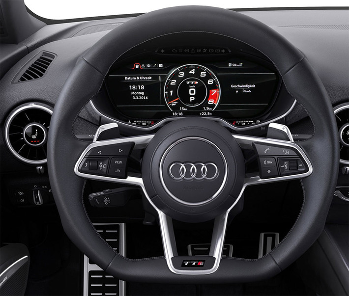 Một điểm nhấn khác nữa là hệ thống trợ lực lái standard progressive steering, giúp cho xe có thể di chuyển dễ dàng và chính xác theo những chuyển động nhỏ trên vô-lăng, đồng thời nền tảng cho các hệ thống hỗ trợ Audi active lane assist và Audi park assist. Sử dụng hệ thống này, giúp xe nâng cao hiệu suất động cơ và khả năng tăng tốc.