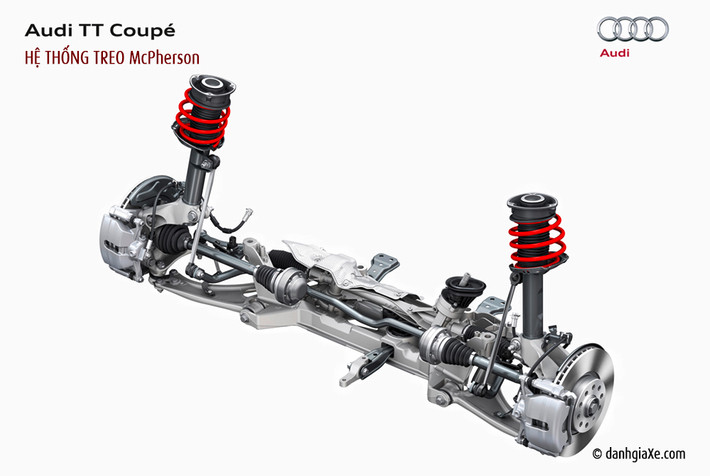 Khung gầm trong chiếc Audi TT mới được chế tạo dựa trên nhiều công nghệ tiên tiến nhất của hãng. Hệ thống treo McPherson ở cầu trước được làm chủ yếu bằng nhôm nhằm giảm trọng lượng khung xe đáng kể trong khi hệ thống treo 4 liên kết ở cầu sau có thể xử lý các lực ngang, dọc một cách riêng biệt và hiệu quả.