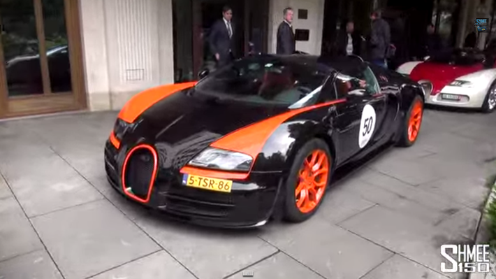 Phiên bản huyền thoại Bugatti Veyron Grand Sport Vitesse cũng góp mặt trong hành trình xuyên châu Âu.