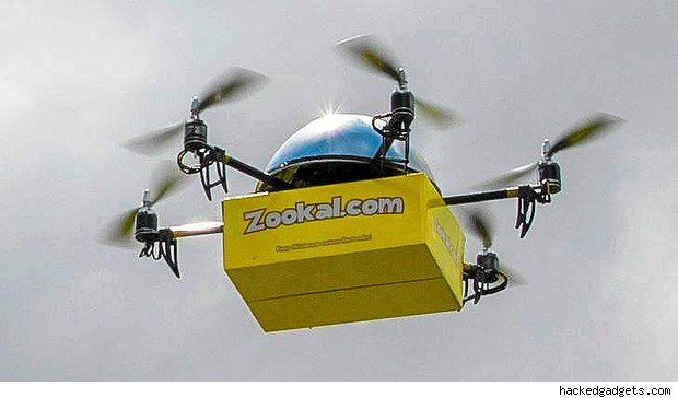 Một công ty cho thuê sách báo tại Úc, Zookal cung cấp dịch vụ giao hàng miễn phí bằng UAV để phân phối hàng hóa trên những đoạn đường xa tốn thời gian và tiền bạc. Chiếc máy bay được định vị bằng GPS và lập trình sẵn để bay tới địa điểm giao hàng an toàn.
