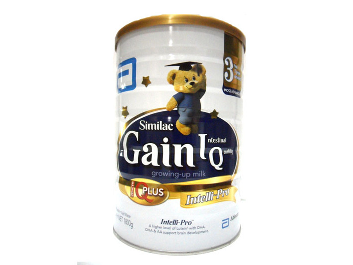Nhãn sữa Similac GainPlus IQ loại 900 g và 1,7 kg (với Intelli-Pro) có giá trần lần lượt là 405 - 692.000 đồng/hộp.