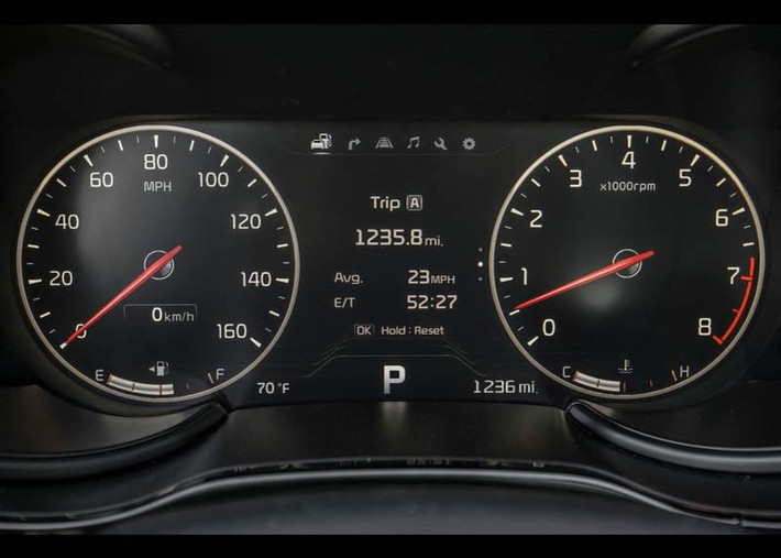 Bảng đồng hồ hiển thị hiện đại của K900.
