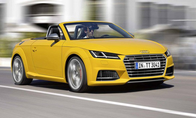 Tiêu điểm của hãng xe Đức Audi là cặp đôi TT và TTS Roadster đời 2015 với thiết kế mới và 2 tuỳ chọn động cơ dung tích 2.0 cho công suất lần lượt là 227 mã lực và 310 mã lực.