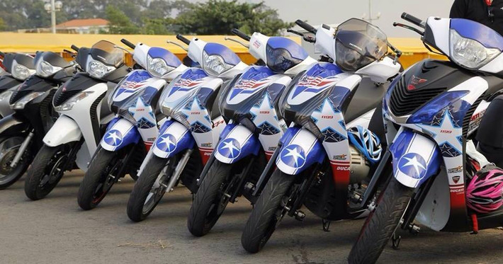 Biệt đội SH nổi bật và phong cách thu hút sự chú ý của nhiều người. Nguồn ảnh: Sài Gòn Sh Club.