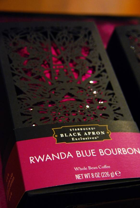 Starbucks Rwanda Blue Bourbon là loại cà phê được trồng ở Gatare và Karengara, Rwanda. Starbucks đã giới thiệu cho đất nước này loại cà phê xanh Bourbon khi công ty đến thăm trại rửa cà phê của Rwanda vào năm 2004. Ngày nay, Bourbon trở thành loại cây trồng chính của vùng đất này. Loại cà phê Rwanda Blue Bourbon cũng được bán với giá 24 USD/pound.