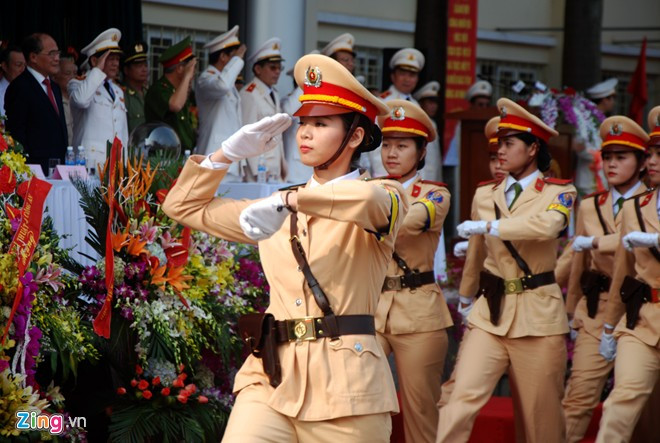 Trên hình ảnh là khối học viên ngành Cảnh sát giao thông của trường.