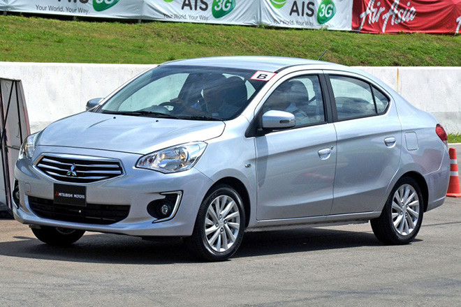Mẫu sedan hạng nhỏ Attrage sẽ là sản phẩm đinh của Mitsubishi tại triển lãm xe Việt Nam.