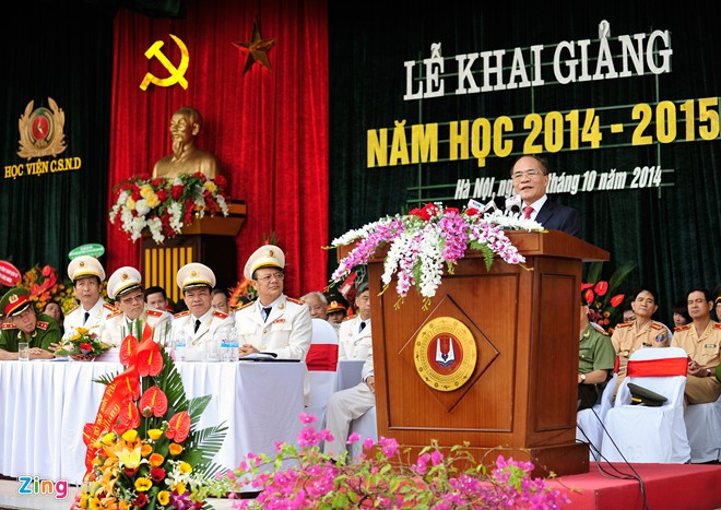 Chủ tịch Quốc hội Nguyễn Sinh Hùng có mặt tham dự ngày hội. Ông biểu dương và chúc mừng các thành tích xuất sắc của cán bộ, giáo viên, công nhân viên Học viện đã đạt được trong thời gian qua đồng thời nhấn mạnh: "việc giữ vững ổn định chính trị, bảo đảm an ninh quốc gia và trật tự an toàn xã hội có ý nghĩa đặc biệt quan trọng trong sự nghiệp xây dựng và bảo vệ Tổ quốc".