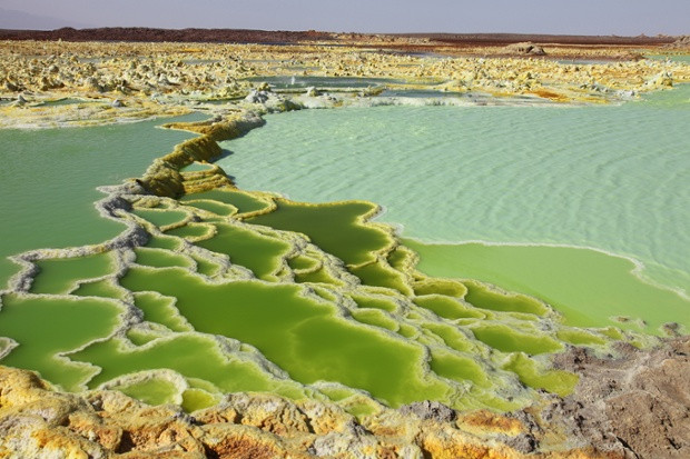 Miệng núi lửa Dallol ở Ethiopia.
