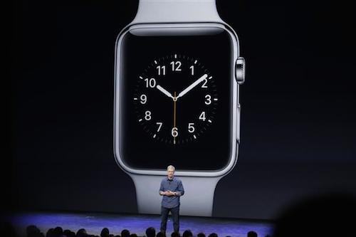 Tim Cook gọi đây là đồng hồ thông minh nhất thế giới với việc hiện giờ chính xác, hỗ trợ việc theo dõi sức khoẻ. Apple Watch thiết kế đèn LED hồng ngoại, kiểu dáng khá tinh tế, trang bị màn hình Retina, kính sapphire và hỗ trợ WiFi.