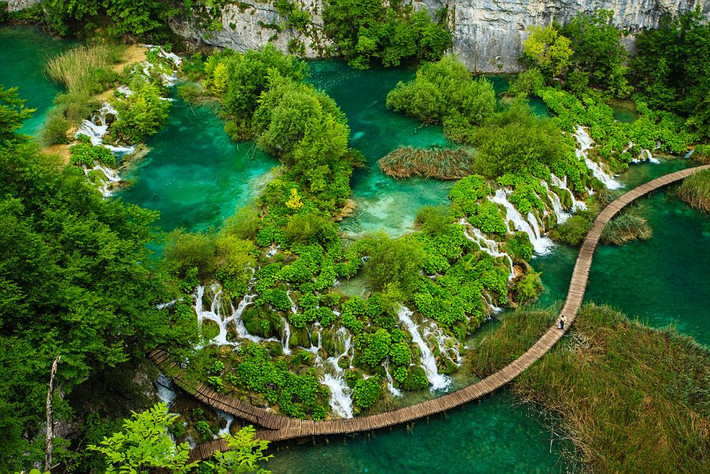 Một góc vườn quốc gia Plitvice Lakes ở Croatia.