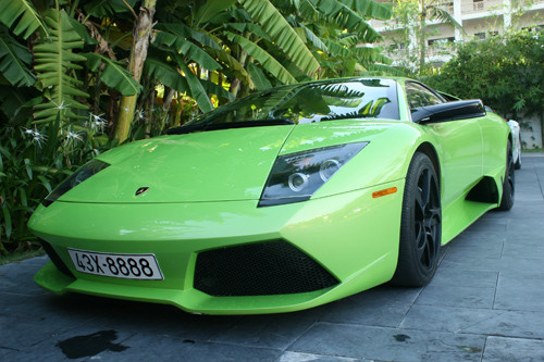 Chiếc Lamborghini Murcielago LP640 màu "độc" này thuộc đời 2009, cập cảng Đà Nẵng vào cuối tháng 11/2010. Siêu xe này được đặt hàng từ Mỹ, vận chuyển sang Hong Kong bằng đường hàng không, rồi về Việt Nam bằng đường biển.