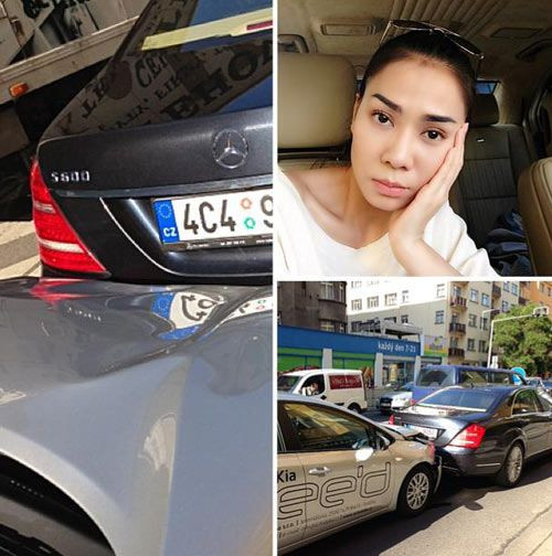 Hồi tháng 7, vợ chồng nữ ca sĩ Thu Minh cũng bị tai nạn khi đang di chuyển xe trên đường phố châu Âu. Vụ đụng xe xảy ra quá nhanh khi một cô gái lái chiếc xe khác tông thẳng vào đuôi chiếc Mercedes khi vợ chồng cô đang dừng đèn đỏ. May mắn là cả 2 xe chỉ bị móp méo và không có ai bị thương.