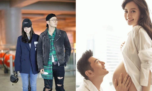 Huỳnh Hiểu Minh tung ảnh bụng bầu của vợ, phủ nhận nhờ mang thai