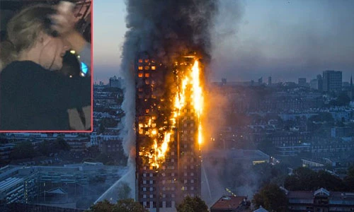 Adele khóc hết nước mắt khi tới khu chung cư bị cháy ở London