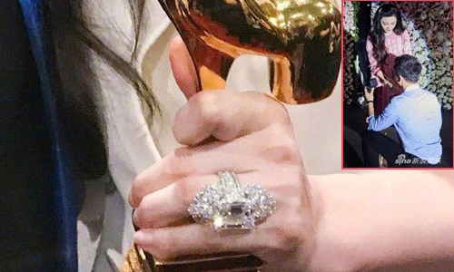 Cận cảnh chiếc nhẫn đính hôn khủng của Phạm Băng Băng