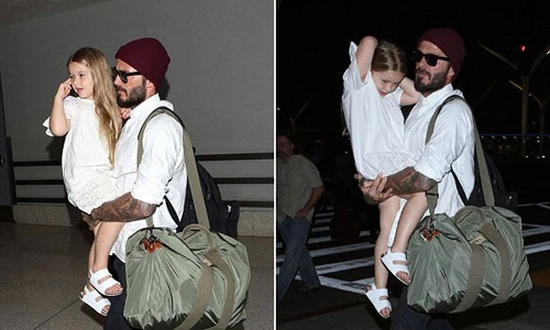 David Beckham cưng Harper như trứng mỏng