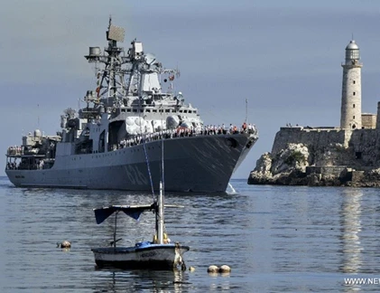 Hình ảnh tàu chiến "khủng" của Nga thăm Cuba