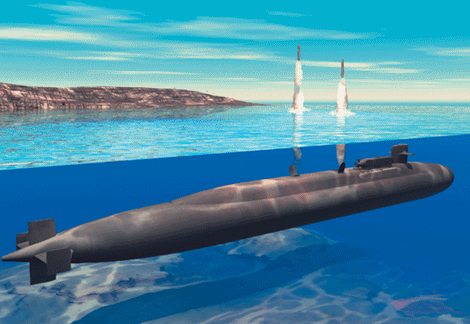 Tên lửa phóng từ tàu ngầm...