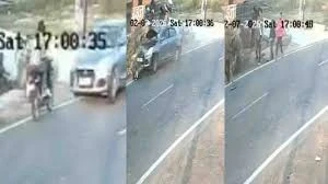 Xe hơi chạy quá tốc độ, hất tung người đi xe máy lên không trung