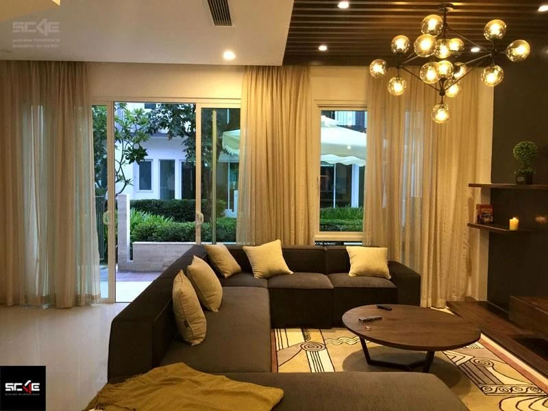 Nhà phố thiết kế ấn tượng với gam màu nâu trầm tại KĐT Park City