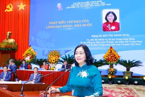 Chủ tịch Uỷ ban TƯ MTTQ Việt Nam Bùi Thị Minh Hoài tham dự Đại hội Liên hiệp Hữu nghị Việt Nam 