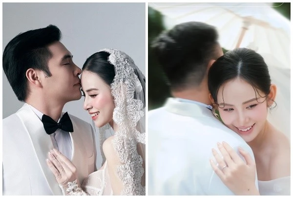 Người mẫu Hương Liên tình tứ bên chồng trong bộ ảnh cưới