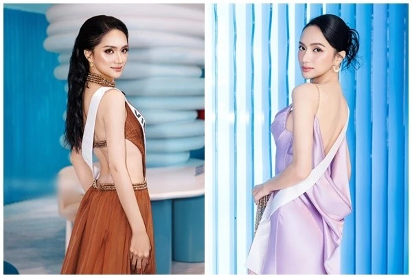Hương Giang khoe lưng trần gợi cảm ở Miss Universe 2025