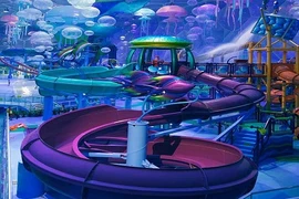 Nhà thi đấu cũ kỹ hóa “đại dương” đẹp ảo diệu như hành tinh khác