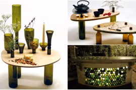 Trang trí nhà với bàn trà biến tấu từ vỏ chai cũ siêu lạ mắt
