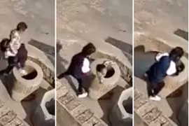 Bé gái bế bạn hàng xóm ném xuống giếng, lời giải thích ngã ngửa