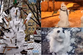 Người tuyết xấu "thảm họa" làm giảm không khí đón năm mới