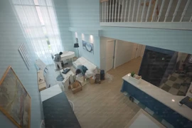 Cận cảnh căn hộ tone trắng - xanh dương của Vũ Cát Tường 