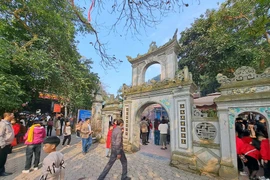 Dòng người chen chân đi lễ đền Chợ Củi