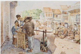 Bộ tranh hiếm về cảnh sinh hoạt ở miền Bắc Việt Nam xưa