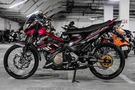 Xế nổ côn tay Suzuki Satria 150 độ "siêu chất" ở Lâm Đồng
