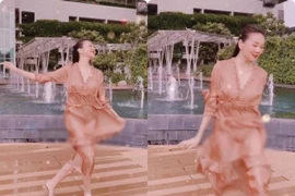 Những sao nữ lộ vùng nhạy cảm khi diện váy lụa mỏng tang