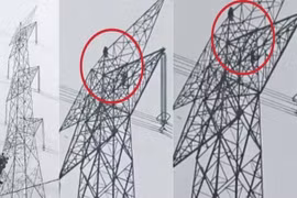 Giận bạn trai, cô gái leo lên cột điện cao thế rồi mắc kẹt