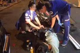 TP.HCM: xe biển xanh gây tai nạn, 1 người bị thương