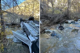 Cặp đôi may mắn sống sót sau khi ô tô lao xuống hẻm núi