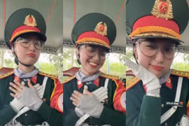 Nữ quân nhân tập diễu binh gây sốt bởi nhan sắc chuẩn sao Hàn