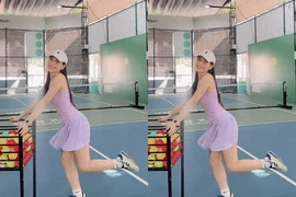 "Mối tình năm 17 tuổi" của Quang Hải khoe nhí nhảnh trên sân pickleball