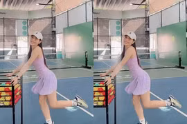"Mối tình năm 17 tuổi" của Quang Hải khoe nhí nhảnh trên sân pickleball
