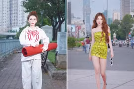 Cô gái lấy băng keo quấn thành váy bó gây sốt là ai?