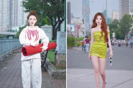 Cô gái lấy băng keo quấn thành váy bó gây sốt là ai?