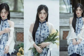 Diện áo dài cách tân, Quỳnh Alee bất ngờ đẹp trong veo