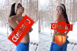 Thay đồ giữa trời lạnh, hot girl hút 30 triệu view