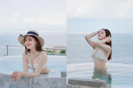 Rời đồng phục bay, nữ phi công Thái Lan diện đồ bơi cực nét