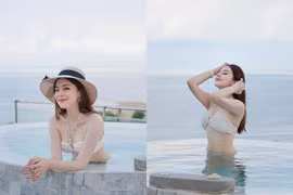 Rời đồng phục bay, nữ phi công Thái Lan diện đồ bơi cực nét