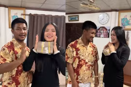 Nữ võ sĩ Muay được chồng tặng 1 triệu baht nhờ có bé trai